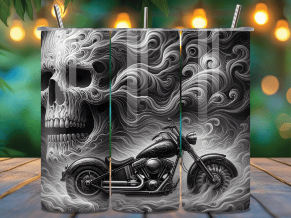 Download Motorcycle Skull Rider Tumbler Wraps - Motorcycle Collection