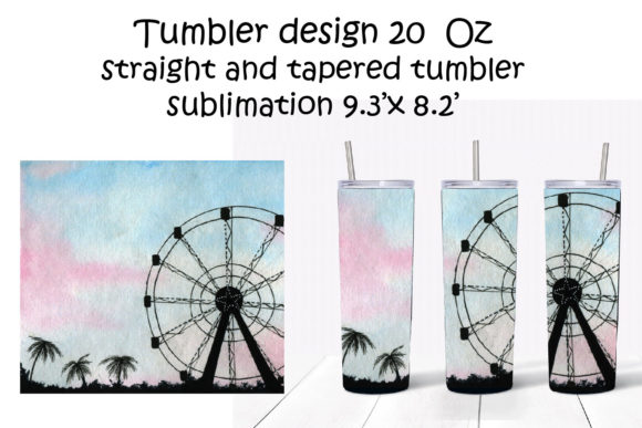 Download Tumbler Design 20oz.Watercolor Sunset - Premium Resources